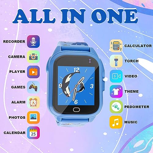 Kids Smart Watch with 26 Puzzle Games HD Touch Screen Camera Music Player Pedometer Alarm Clock Calculator D4677