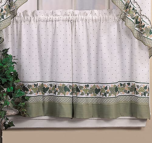 Cottage Ivy Country Curtain Tier And Swag Set, Multi, 56-Inch X 36-Inch G869