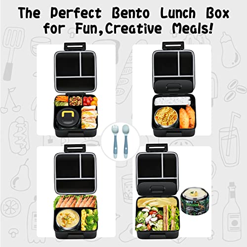 Bento Lunch Box with 8oz Soup Thermo, 5 Compartment, Thermo Food Jar and Lunch Bag X1732