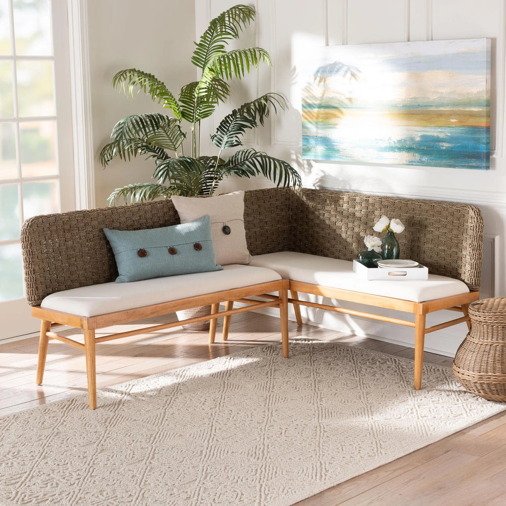 2-Piece Brown Dining Nook Banquette Set G9045