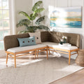 2-Piece Brown Dining Nook Banquette Set G9045