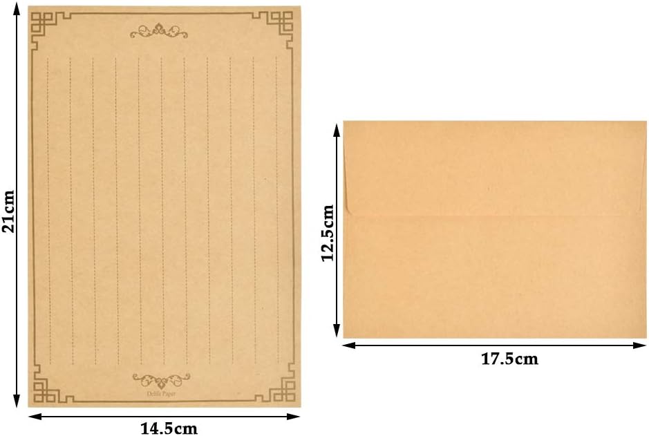 96 Sheets Vintage Stationary Paper and Envelopes Set W558273