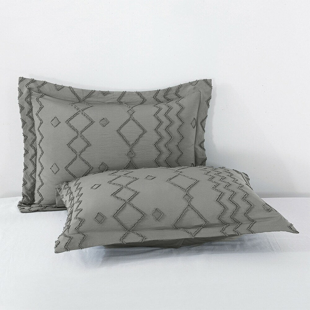 3PCS Tufted Comforter Twin Dark Grey C29890