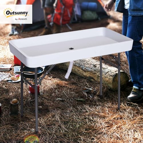 Portable Folding Fish Fillet Cleaning Table with Sink I1057