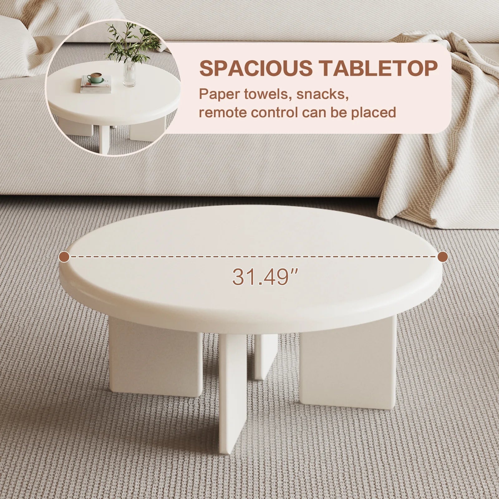 White Round Coffee Table T96864