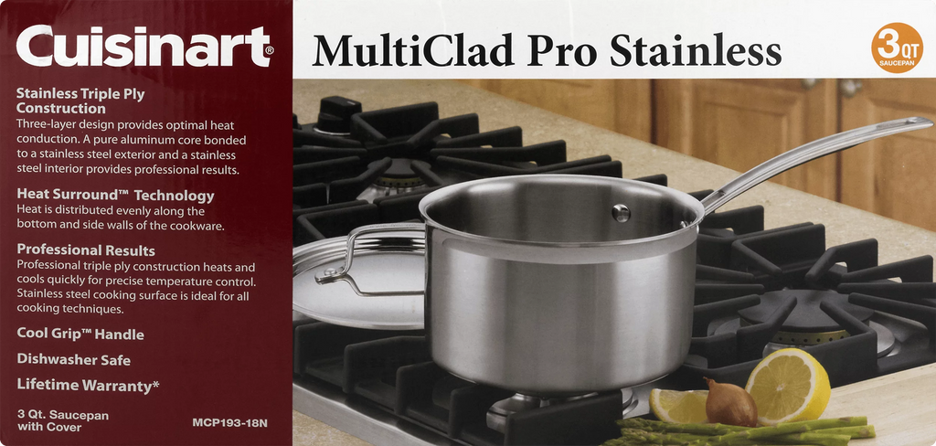 Triple Ply Stainless 3-Quart Saucepan N835