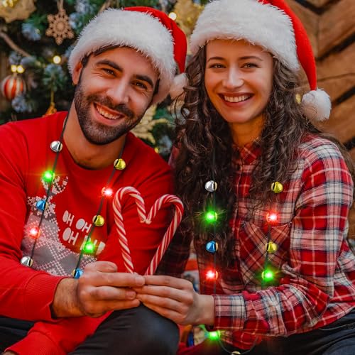 3Pcs Bells Light up Christmas Necklace M8301