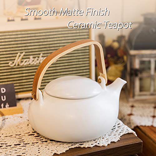 27 oz Ceramic Japanese Teapot with Fine Stainers and 4 Cups I1804
