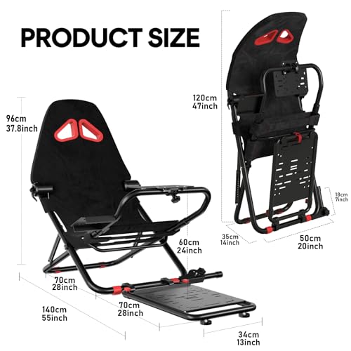 Foldable Racing Simulator Cockpit (Black) N603797
