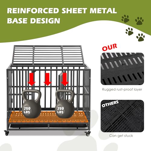 38 inch Folding Dog Crate with Removable Tray I525