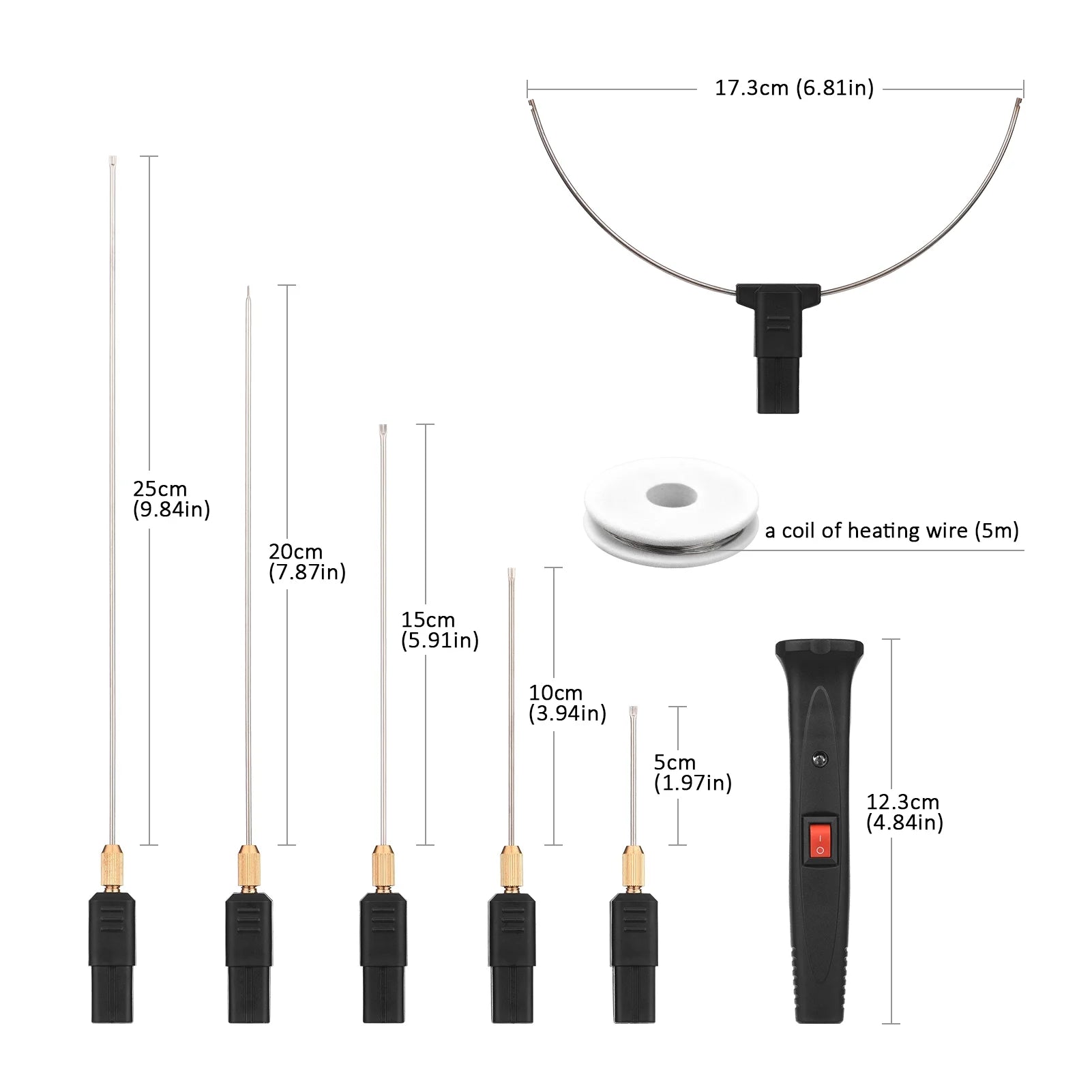 Handheld Electric Foam Cutter Kit With 5 Straight Tips & 1 Arch Adjustable Temperature U425