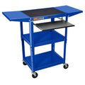 Adjustable Height Drop Leaf AV Cart Royal Blue U85860
