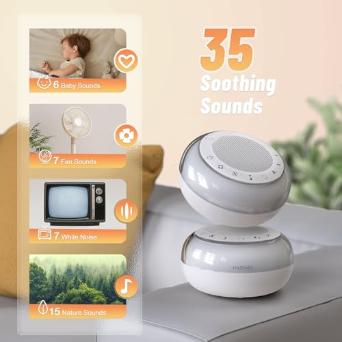 White Noise Machine with 35 Soothing Sounds and Nightlight H29639