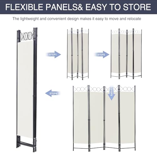 Blue 4 Panel 6FT Room Divider with Steel Frame K190026