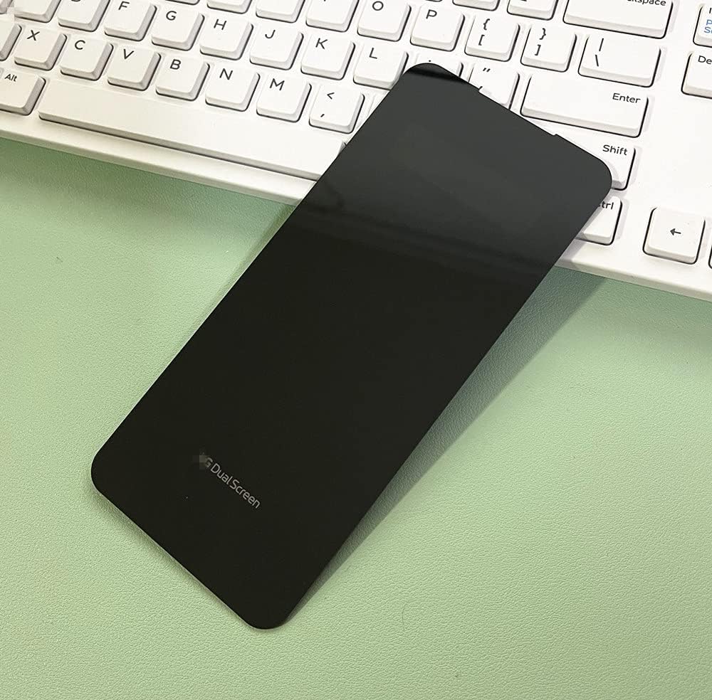 Black Front Glass Replacement with Pre-Installed Tape Parts Back Glass for LG V60 ThinQ Dual Screen Z34938