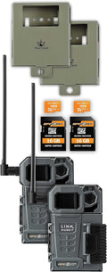 Cellular Trail Camera Twin Pack with Two SD Cards and Two Steel Cases A265