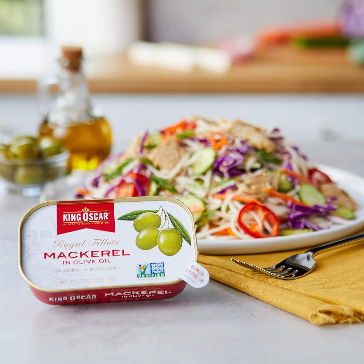 Skinless & Boneless Mackerel Fillets in Olive Oil, 4.05-Ounce Cans (Pack of 1) H45671