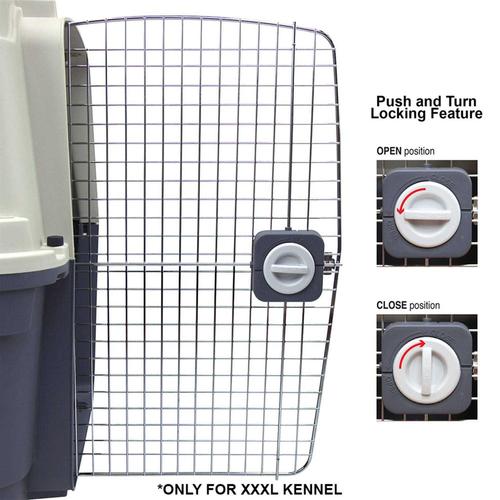 Plastic Kennels Rolling Plastic Wire Door Travel Dog Crate Y971443