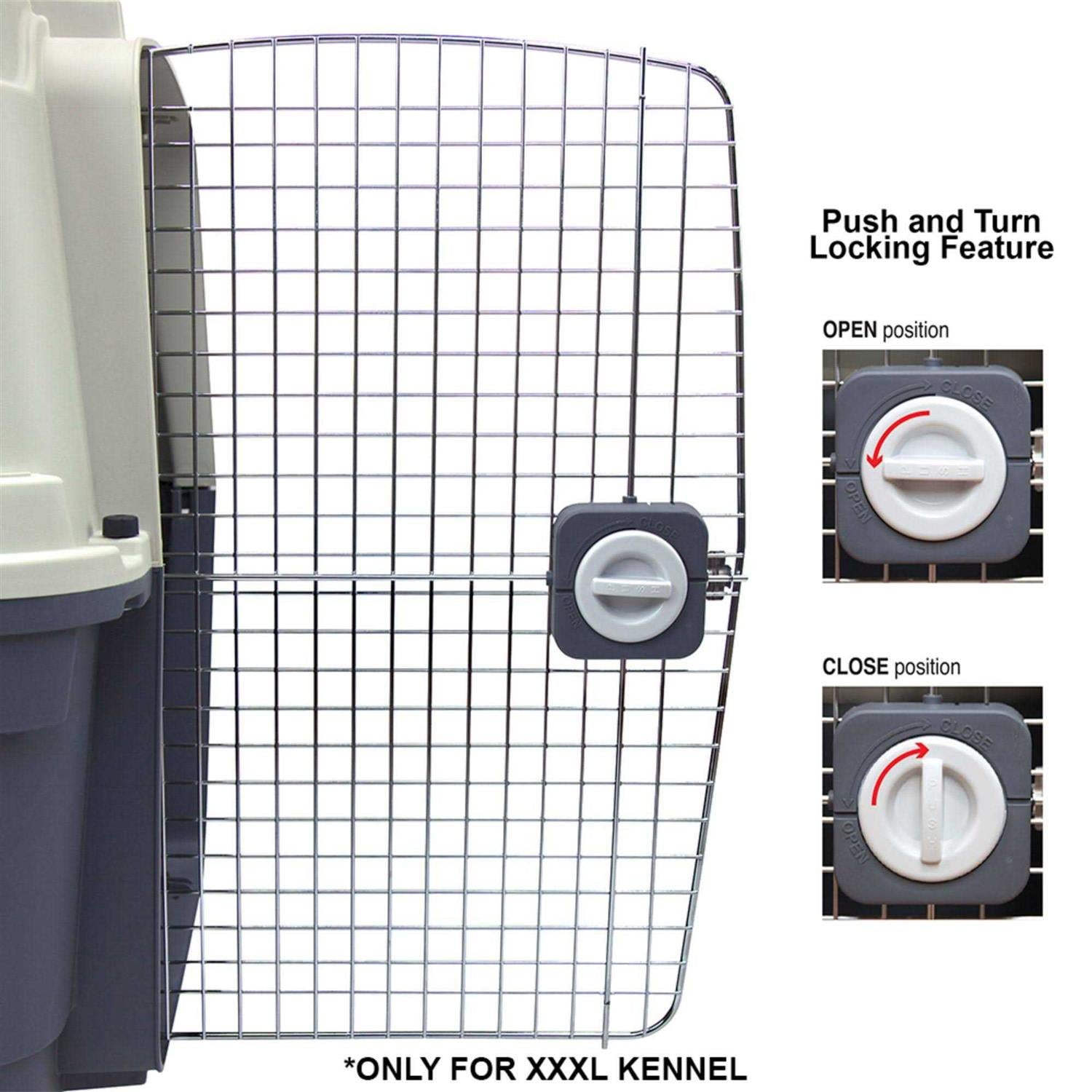 Plastic Kennels Rolling Plastic Wire Door Travel Dog Crate Y971443