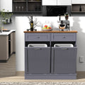 Black Double Tilt Out Trash Cabinet 20 Gallon with Solid Wood Tabletop H99749