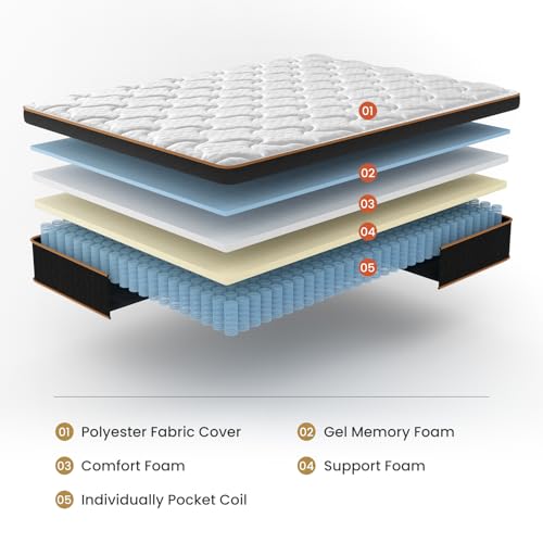 12 Inch Hybrid Innerspring Mattress with Gel Memory Foam A917