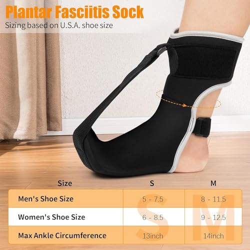 Plantar Fasciitis Night Splint Sock Black (Small) C489