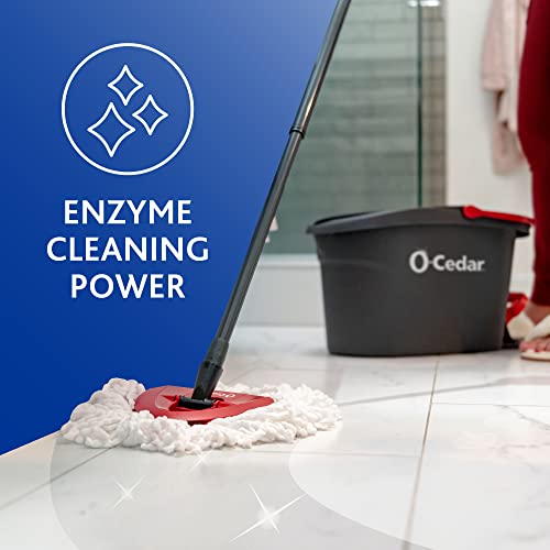 Microfiber Spin Mop & Bucket Floor Cleaning System Bundle with Hard Floor Cleaner (Lavender, 10 Count) A68991