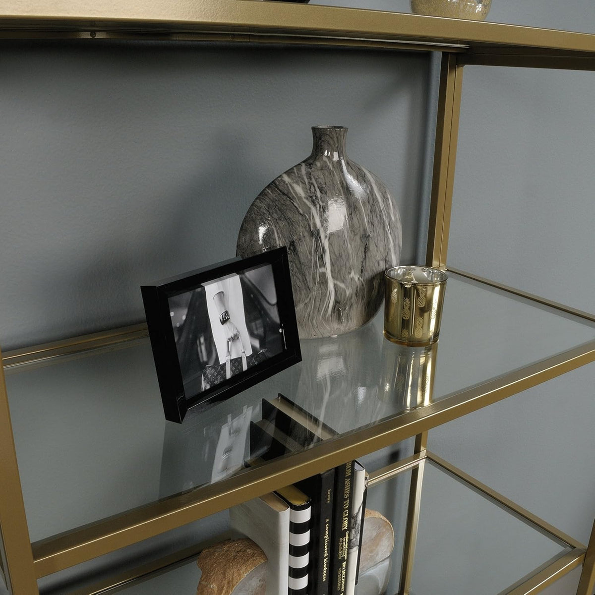 Satin Gold Bookcase K753918