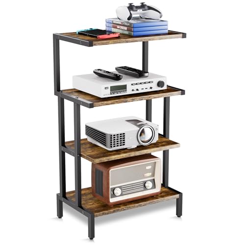 4-Tier Game Console Stand with Storage Shelves C35697