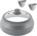 10.5 inch Microwave Plate Cover with Collapsible Silicone and Glass D566874