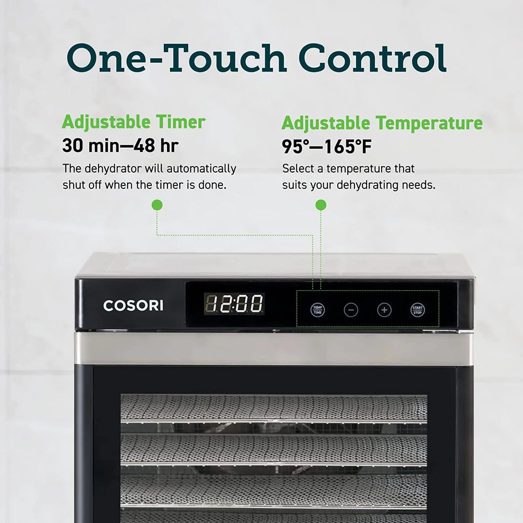 6 Stainless Steel Trays Food Dehydrator with Digital Timer and Temperature Control C201262