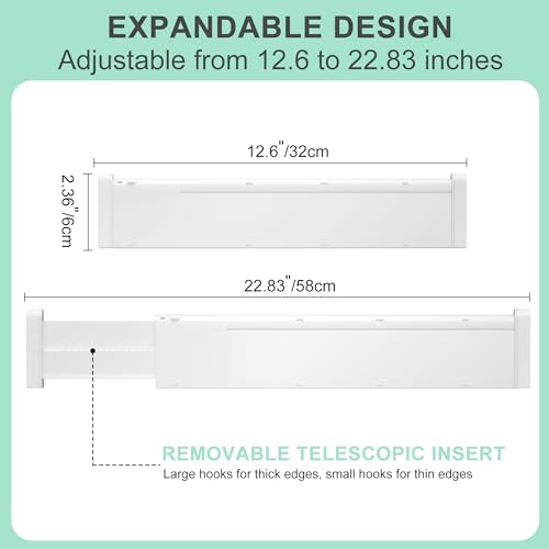 Drawer Dividers 8 Pack, 2.36" High, 12.6-22.8'' Adjustable Expandable Plastic Drawer Organizers H47220