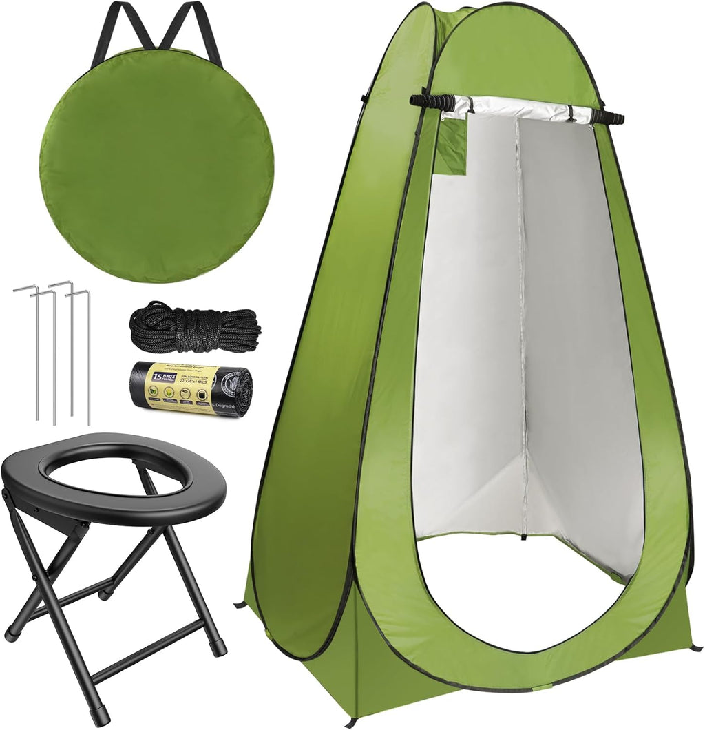 Portable Camping Toilet with Pop up Privacy Tent P31156