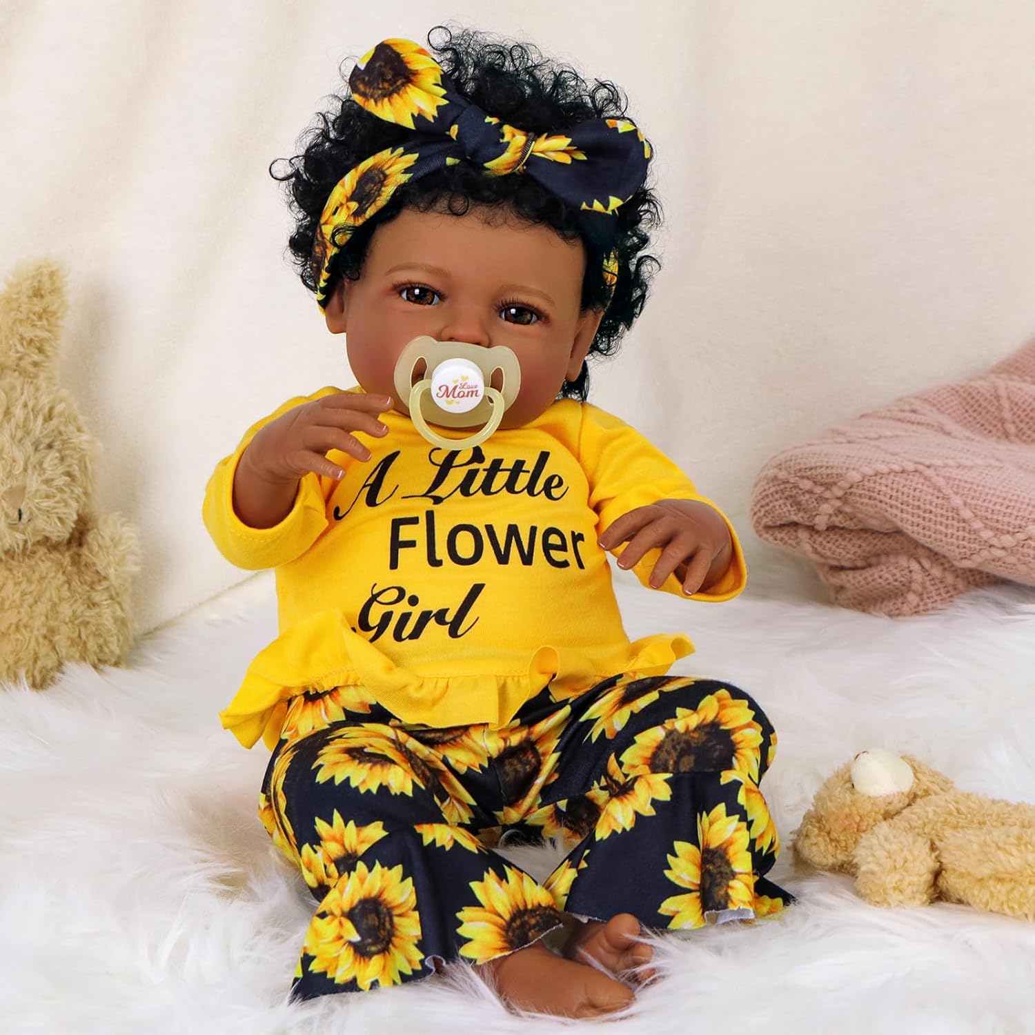 20 Inch Black Soft Vinyl Reborn Baby Doll C841508