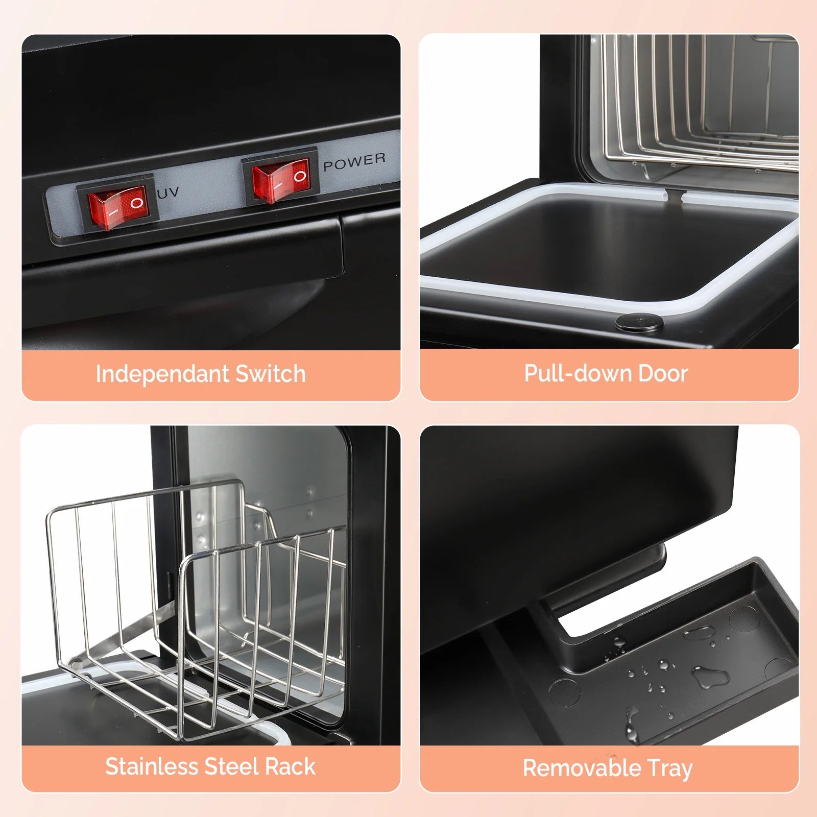 Black 5L Hot Towel Warmer UV Sterilizer Cabinet L389902