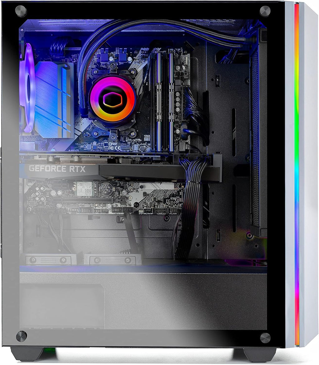 White Gaming Desktop PC with AMD Ryzen 5 5600X RTX 3070 Ti 1TB SSD 16GB DDR4 X164