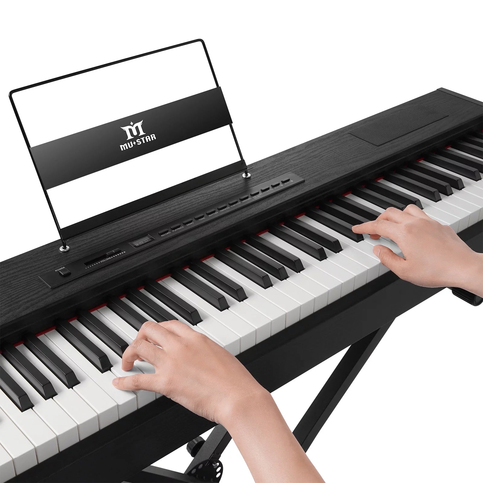 Black 88-Key Digital Piano Weighted Keyboard Hammer Action with Stand I56387