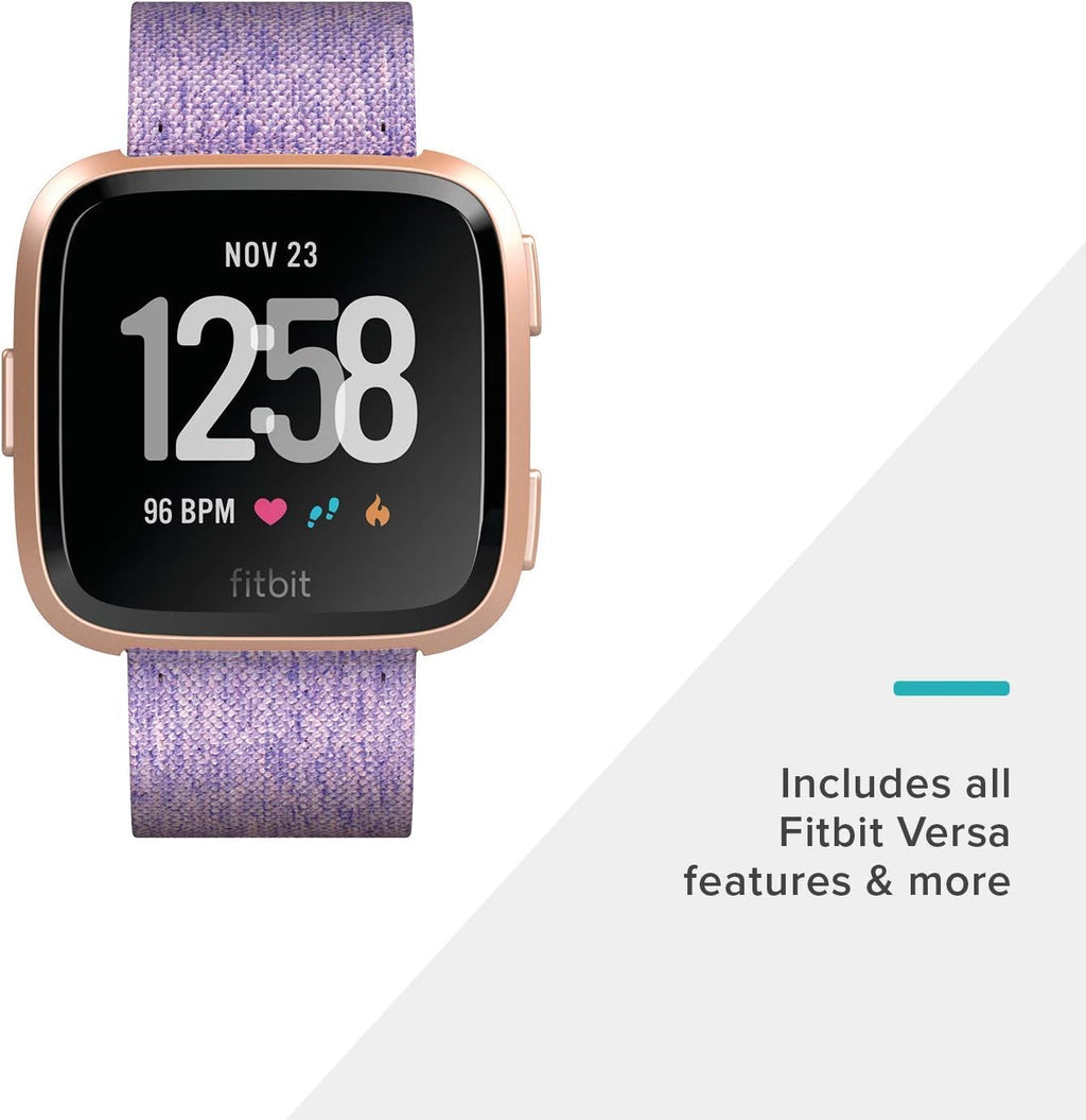 Lavender Rose Gold Smartwatch with Woven Band B1644