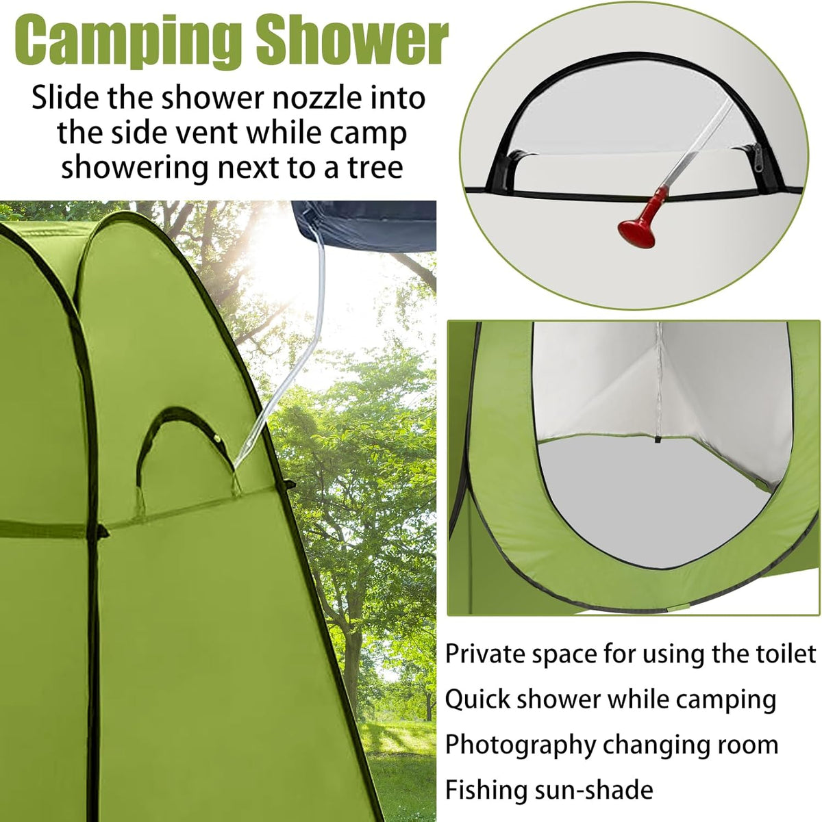Portable Camping Toilet with Pop up Privacy Tent P31156