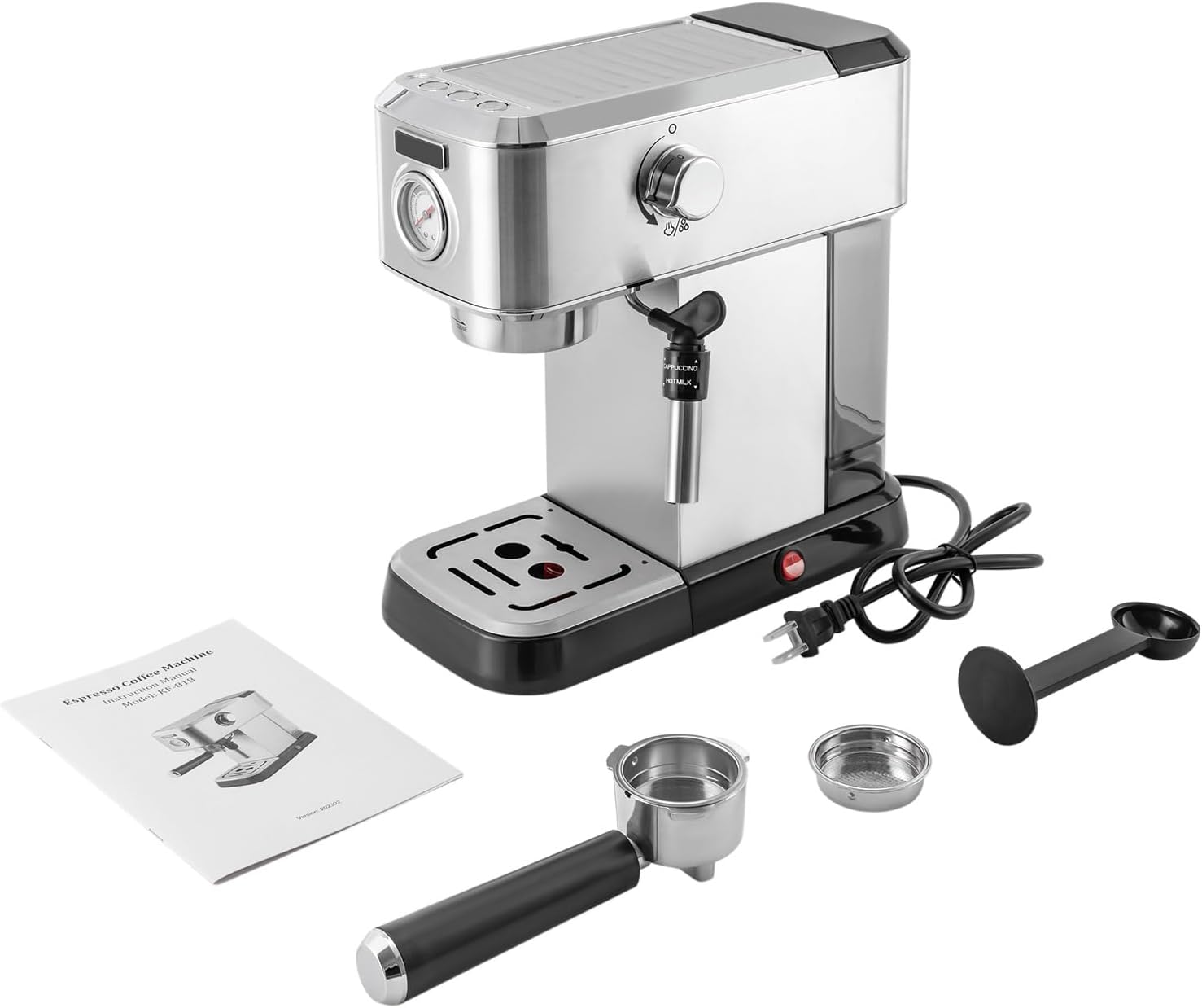 15 Bar Espresso Machine with Milk Frother Steamer H222