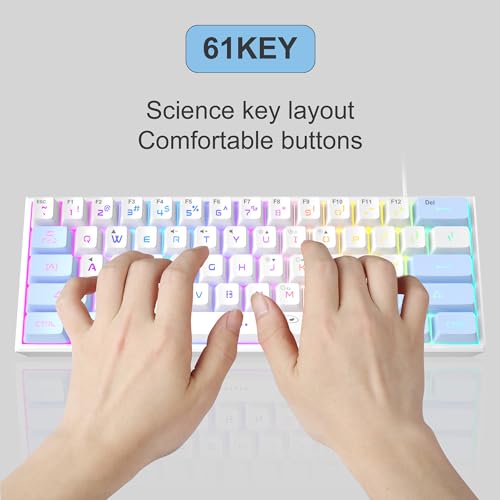 Mini 60% RGB Backlit 61 Key Ultra-Compact Mechanical Feeling Keyboard (Black) G7411