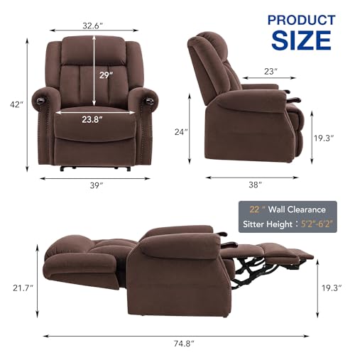 Grey Power Lift Recliner with Massage and Heat M7667