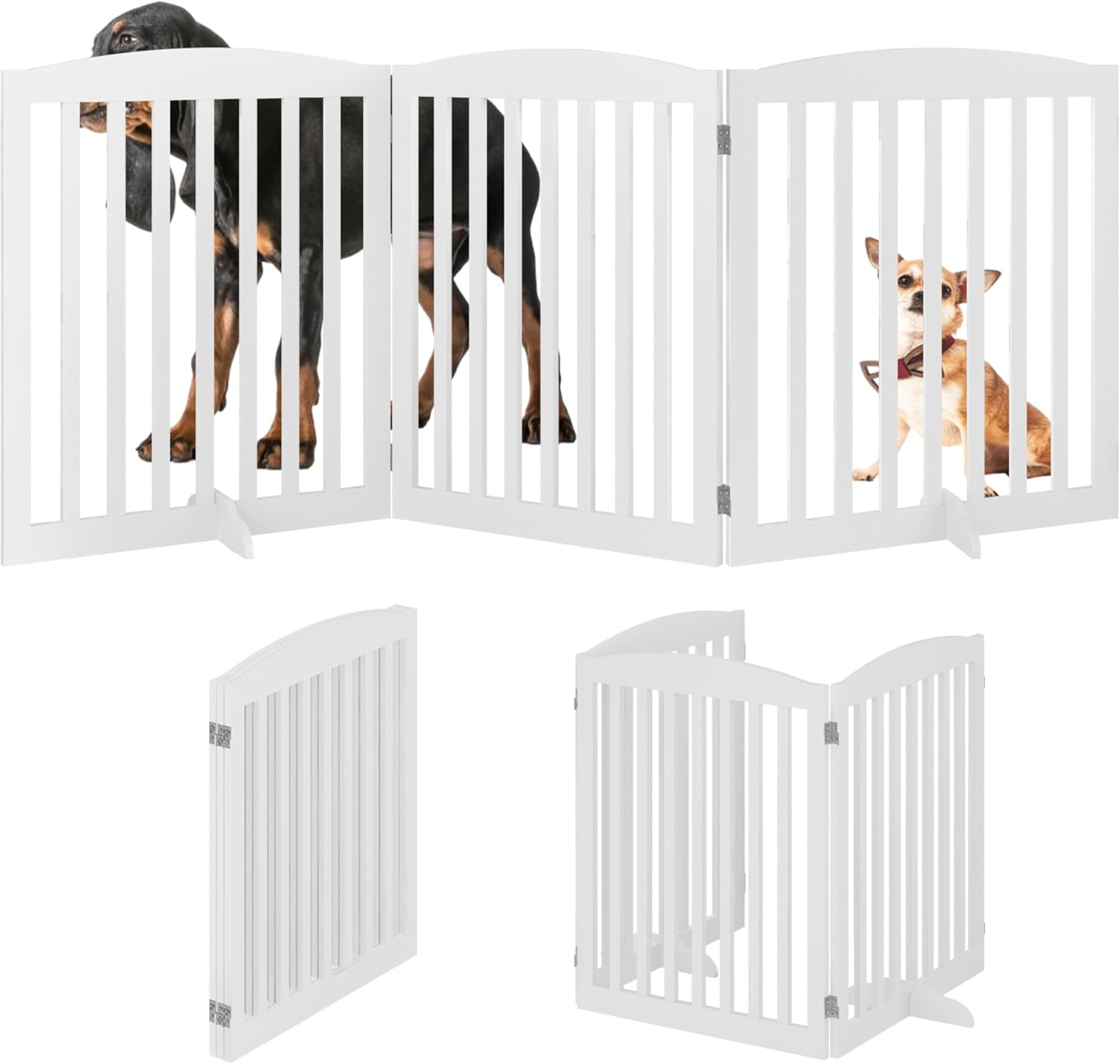 White 72" Tall 30" Wooden Pet Gate A464