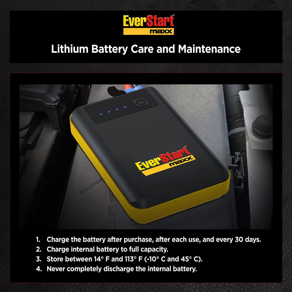 600A 12V Lithium Ion Jump Starter and Portable Power Pack E757934