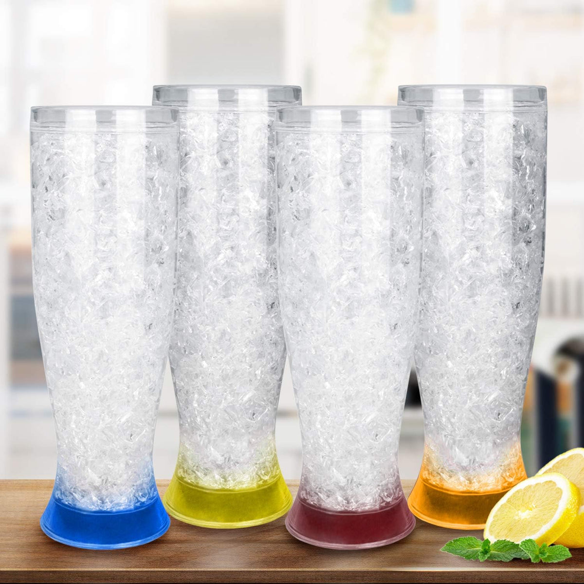 Clear 16oz Set of 4 Double Wall Beer Mugs E120