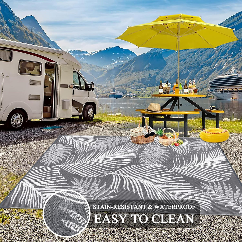 6'x9' Waterproof Reversible Outdoor Plastic Straw Rug K6691