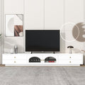 Black TV Stand with Open Storage Shelf and Drawers U5666