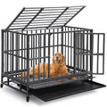 38 inch Folding Dog Crate with Removable Tray I525