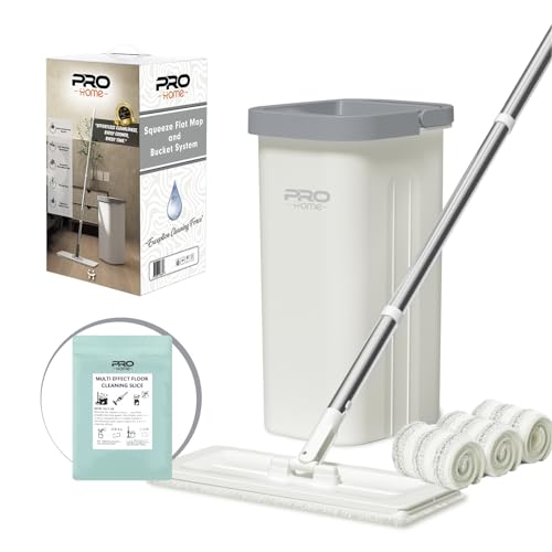 Mop and Bucket with Wringer Set with 3 Reusable Microfiber Mop Pads L7987
