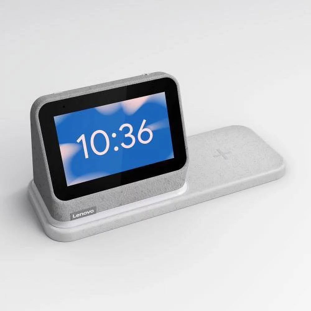 Heather Grey Smart Clock with Wireless Charging Dock P76808